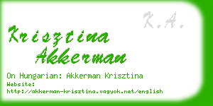 krisztina akkerman business card